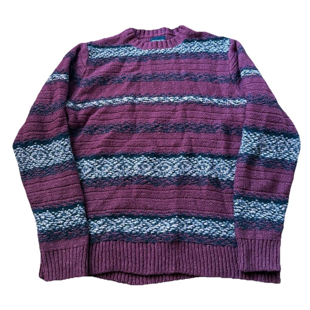 Lucky Brand Sweater Mens XL Red Knit Pullover Crewneck